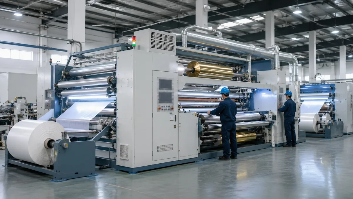 Foil application process for fabric production