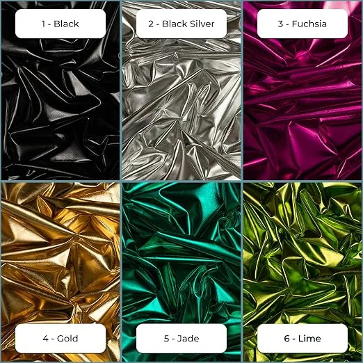 Milk-silk spandex 4-way stretch fabric with all-over printed foil finish