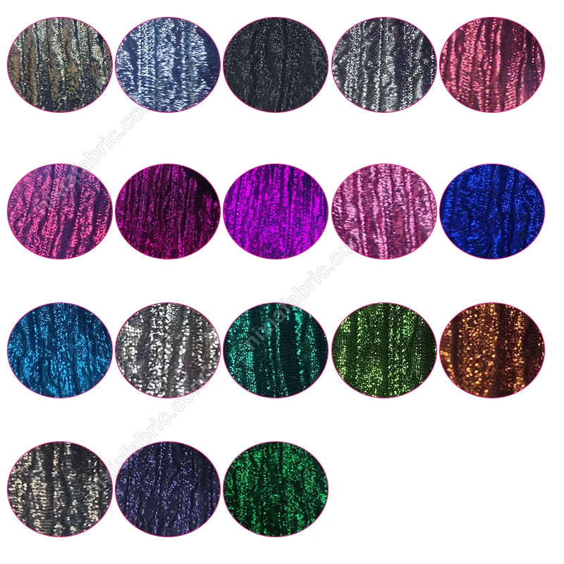 Wholesale pleated foil knit fabric detail for fabric sourcing