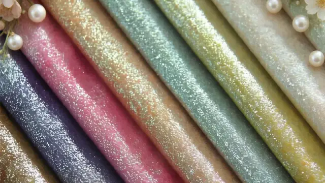 Dense dot foil suede-look fabric for stage props and event backdrops