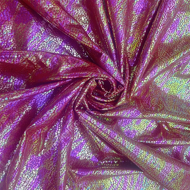 Snakeskin foil stretch fabric detail for mermaid-inspired costume production