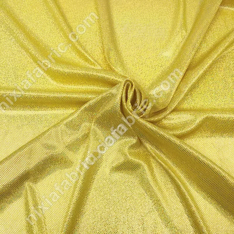 Wholesale rainbow dot laser foil fabric texture for fabric sourcing