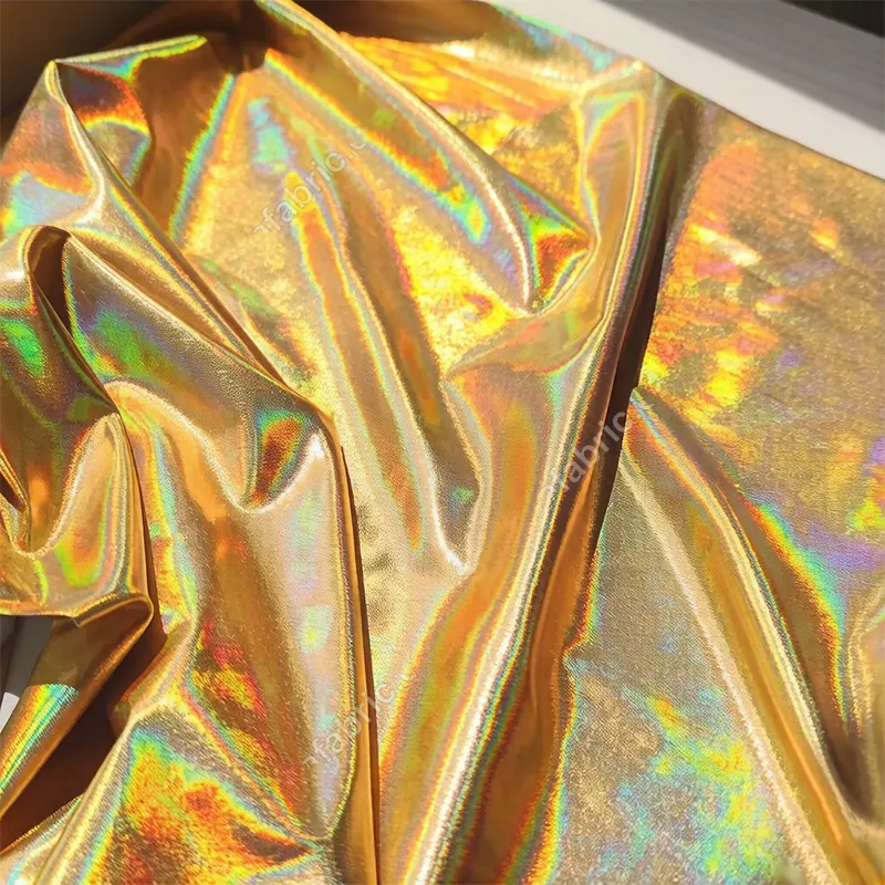 China foil fabric supplier sample for US costume and dancewear buyers