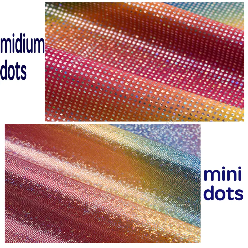 Wholesale gradient rainbow dot foil fabric detail for US buyers