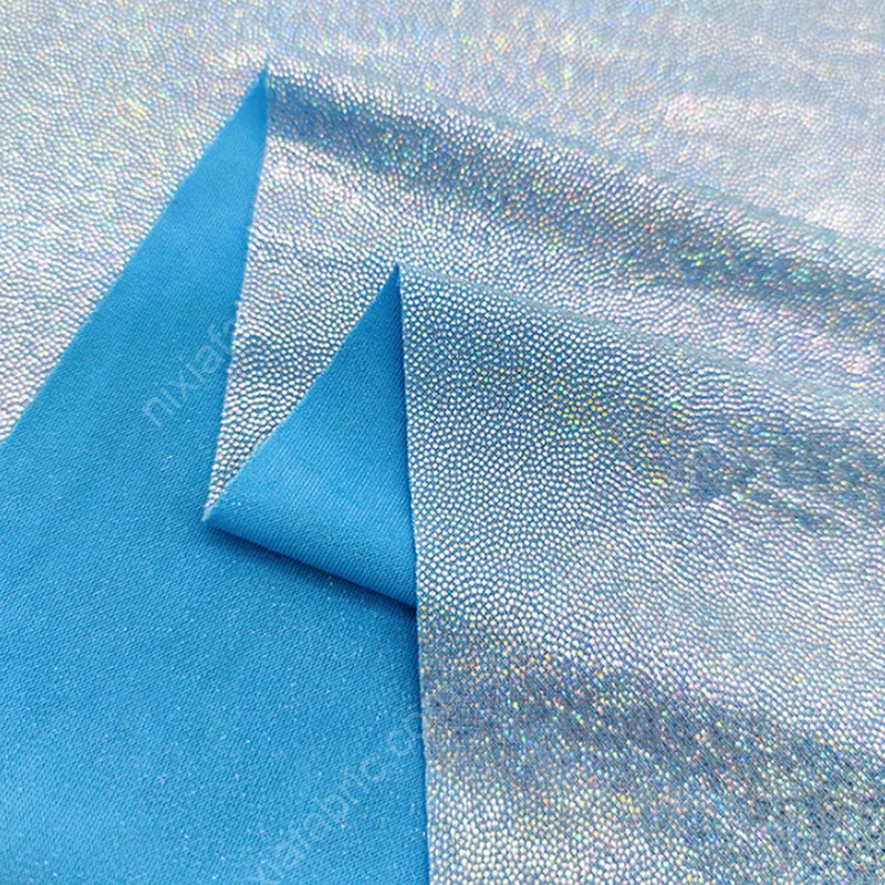 Wholesale rainbow fingerprint dot foil fabric detail for US apparel buyers