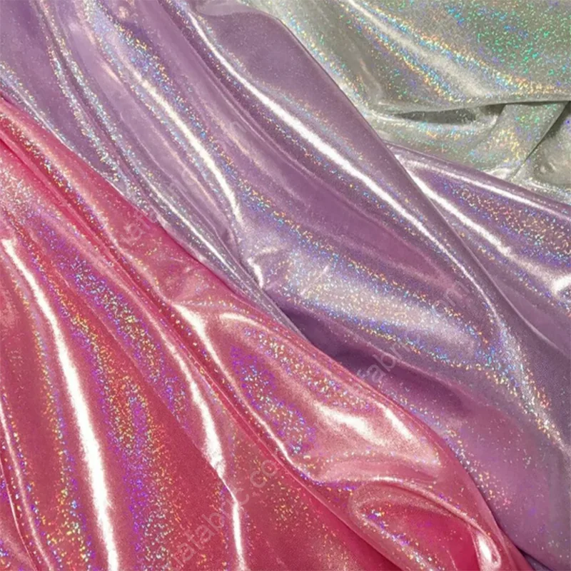 Rainbow foil dot texture for formalwear and stage costume sourcing