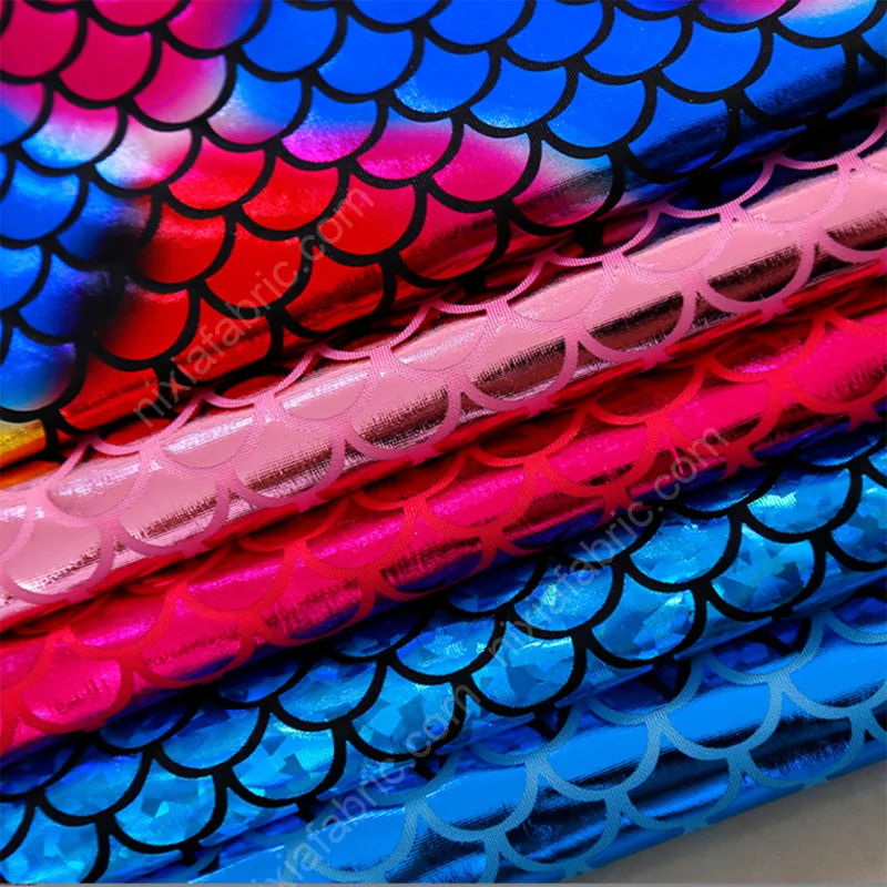 Mermaid scale foil fabric detail for stage costumes and performance outfits