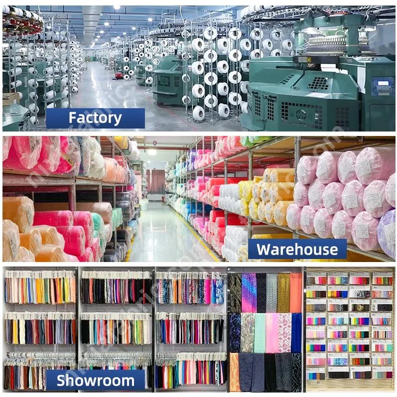 Factory warehouse and showroom supply for metallic foil stretch fabric buyers